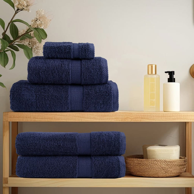 Serviettes de bain vidaxl solund 4 pcs 600 g m² 100x150 cm bleu marin