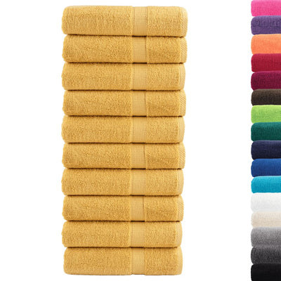 Serviettes de bain vidaxl solund 10 st 600 g m² 100x150 cm de couleur or
