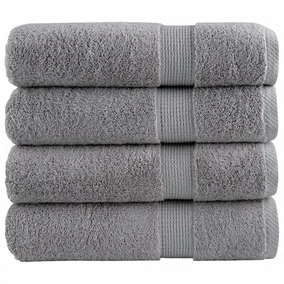 Serviettes de bain vidaxl solund 4 pcs 600 g m² 100x150 cm gris