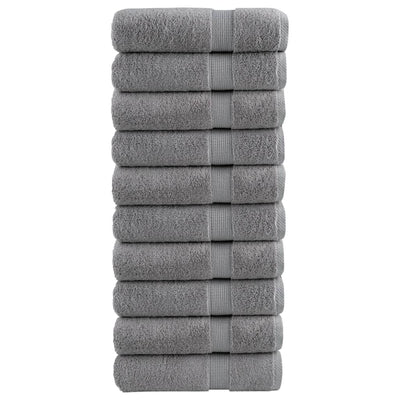 Serviettes de bain Vidaxl Solund 10 pcs 600 g m² 100x150 cm gris