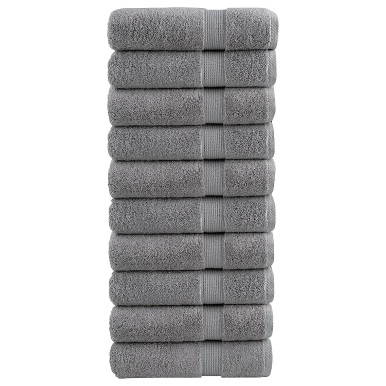 Serviettes de bain Vidaxl Solund 10 pcs 600 g m² 100x150 cm gris