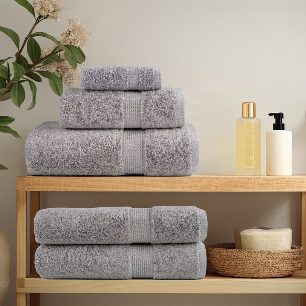 Serviettes de bain Vidaxl Solund 10 pcs 600 g m² 100x150 cm gris