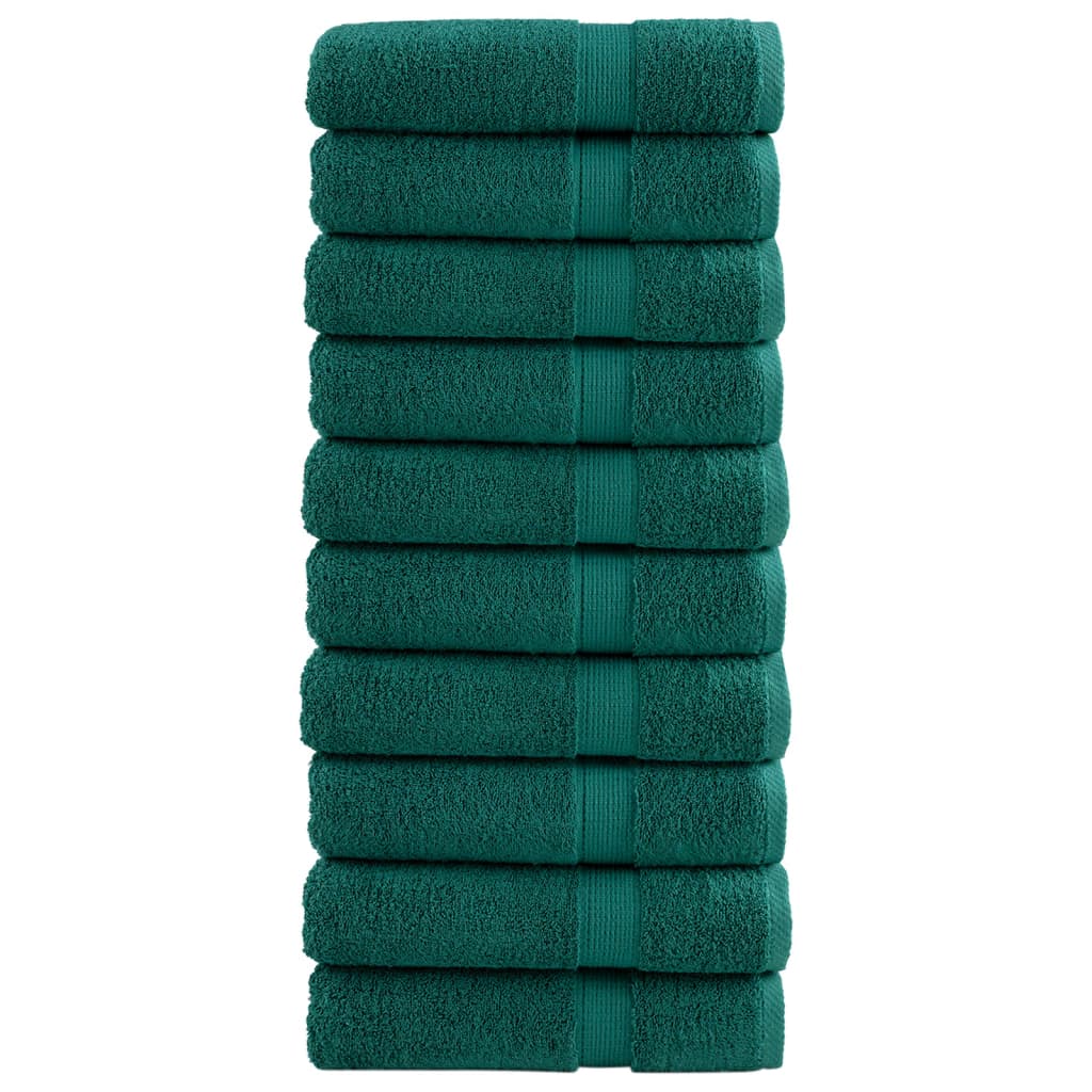 Serviettes de bain vidaxl solund 10 st 600 g m² 70x140 cm vert