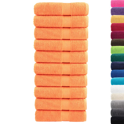 Serviettes de bain Vidaxl Solund 10 pcs 600 g m² 70x140 cm orange