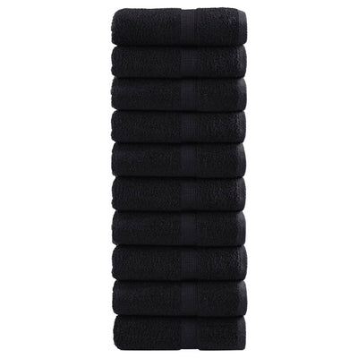Vidaxx débarbouillettes premium solund 10 pièces noir 30x30 cm 600 g m²