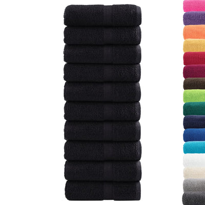 Vidaxx débarbouillettes premium solund 10 pièces noir 30x30 cm 600 g m²