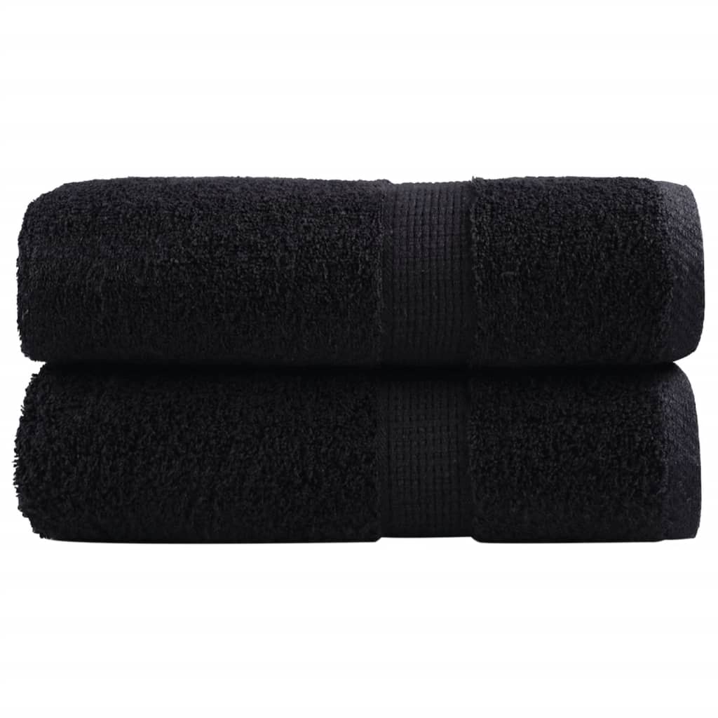 VidaXL serviettes invités solund 2 pcs 600 g m² 30x50 cm noir