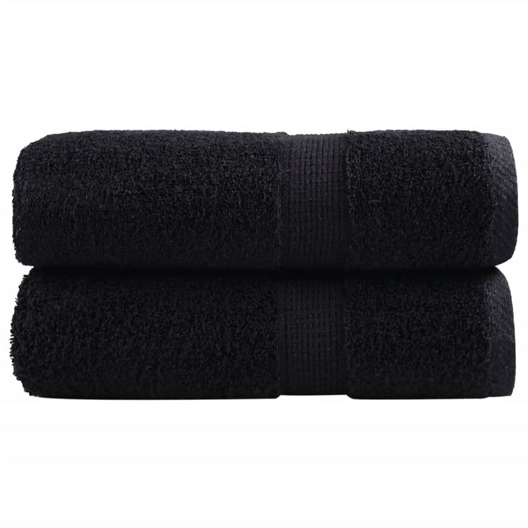 VidaXL serviettes invités solund 2 pcs 600 g m² 30x50 cm noir