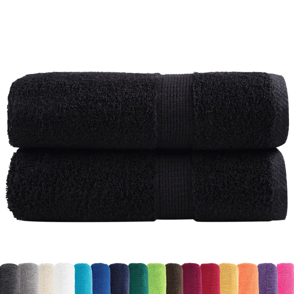VidaXL serviettes invités solund 2 pcs 600 g m² 30x50 cm noir