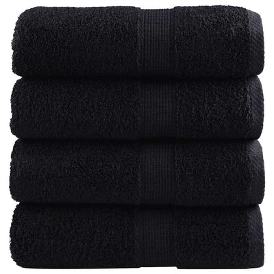 VidaXL serviettes invités solund 4 pcs 600 g m² 30x50 cm noir