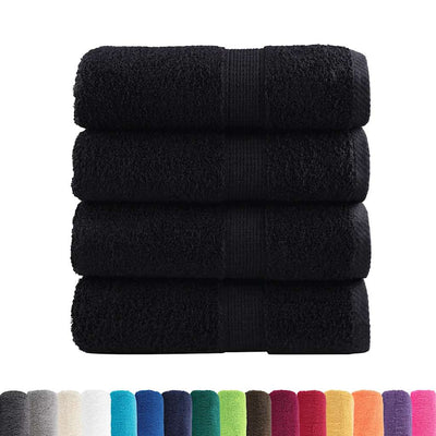 VidaXL serviettes invités solund 4 pcs 600 g m² 30x50 cm noir
