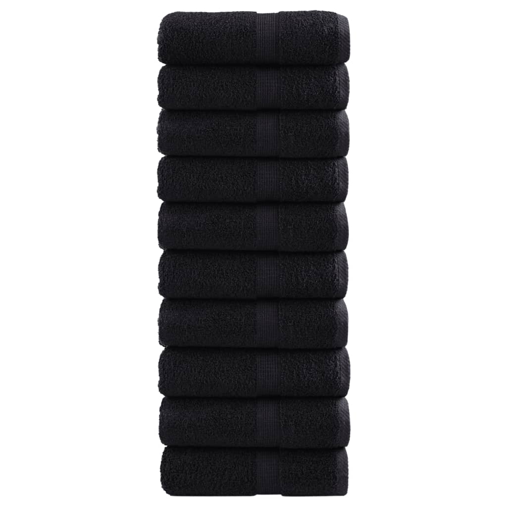 VidaXL serviettes invités solund 10 pcs 600 g m² 30x50 cm noir