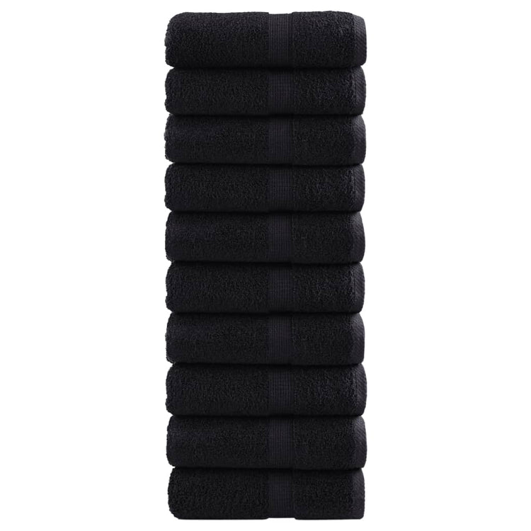 VidaXL serviettes invités solund 10 pcs 600 g m² 30x50 cm noir