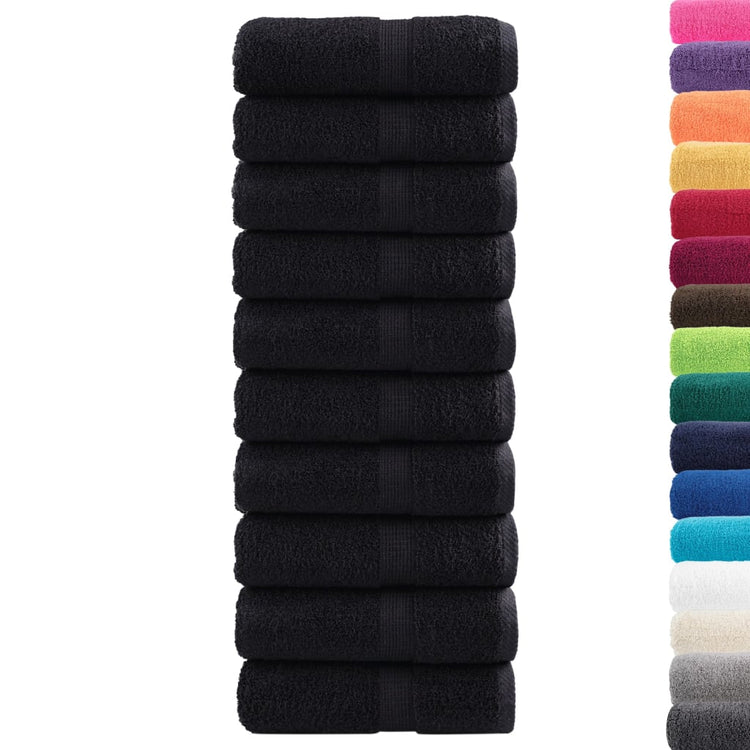 VidaXL serviettes invités solund 10 pcs 600 g m² 30x50 cm noir