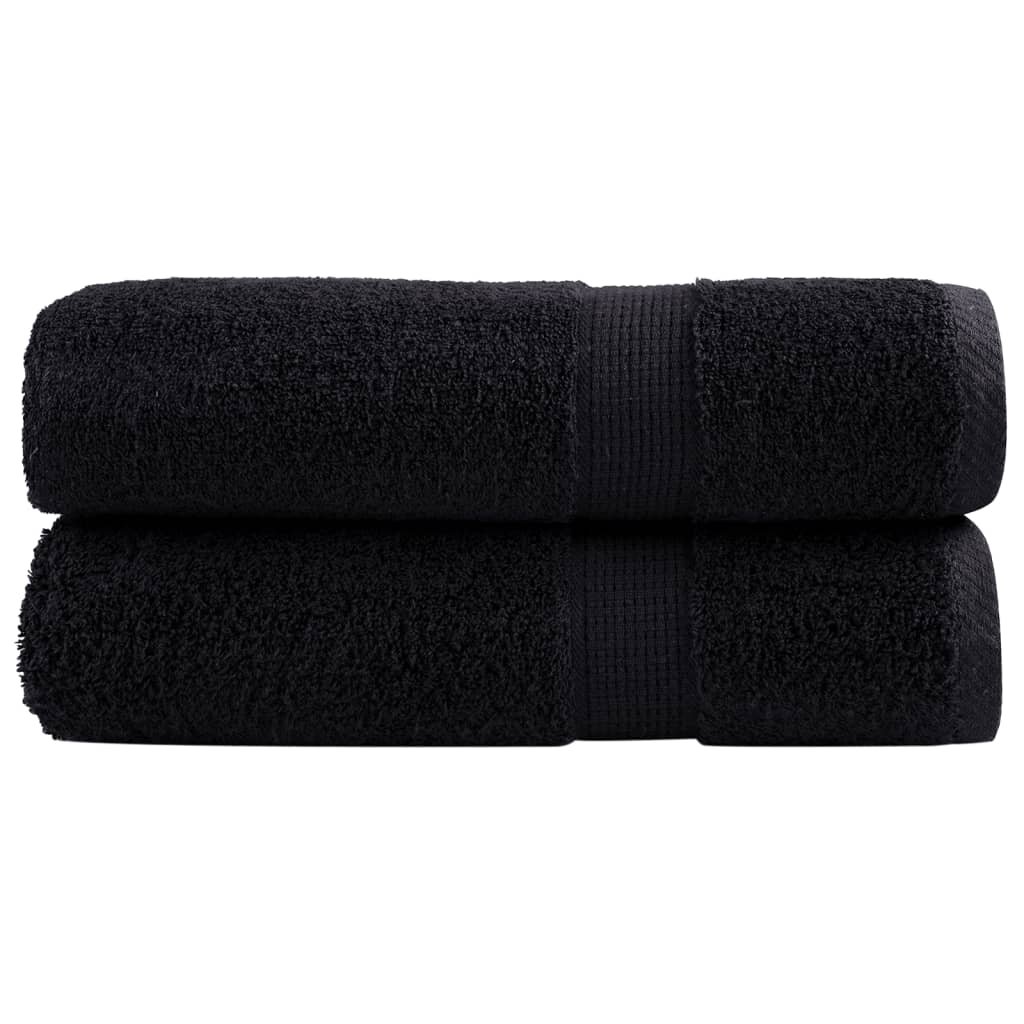 VidaXL serviettes de bain solund 2 pcs 600 g m² 70x140 cm noir