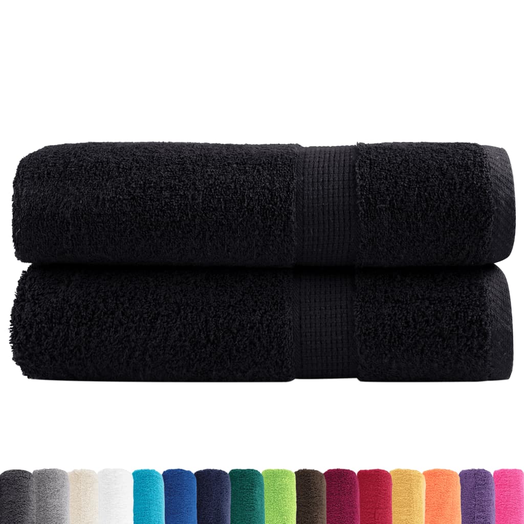 VidaXL serviettes de bain solund 2 pcs 600 g m² 70x140 cm noir