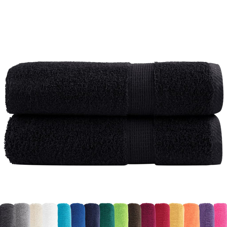 VidaXL serviettes de bain solund 2 pcs 600 g m² 70x140 cm noir