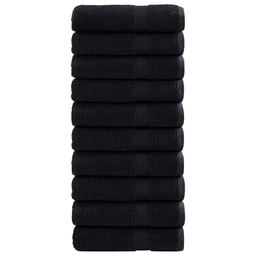 Serviettes de bain vidaxl solund 10 st 600 g m² 70x140 cm noir
