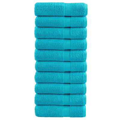 Serviettes de bain Vidaxl Solund 10 pcs 600 g m² 70x140 cm turquoise