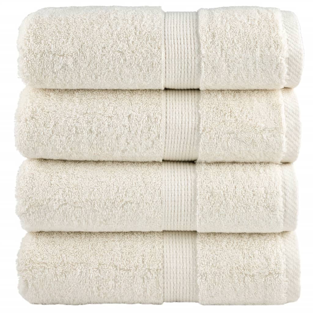 VidaXL serviettes invités solund 4 pcs 600 g m² 30x50 cm couleur crème