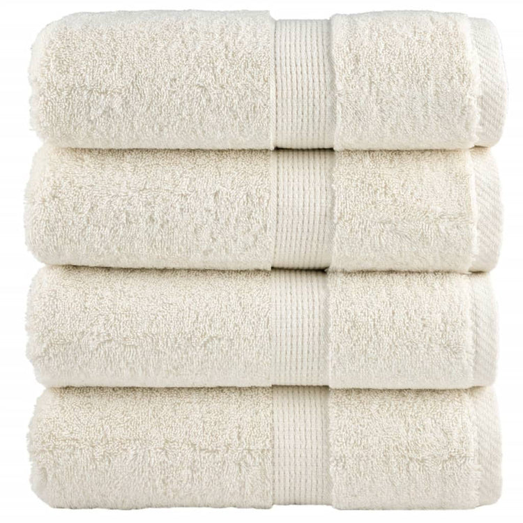 VidaXL serviettes invités solund 4 pcs 600 g m² 30x50 cm couleur crème