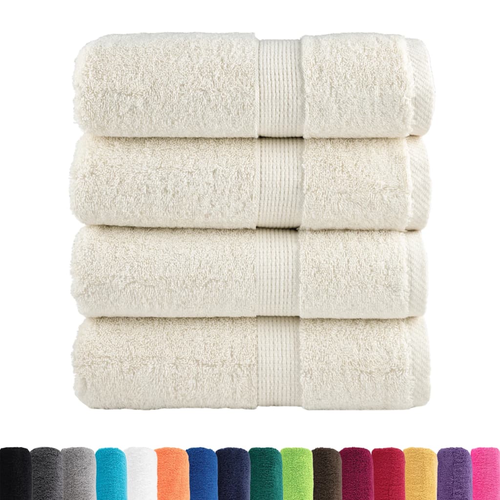 VidaXL serviettes invités solund 4 pcs 600 g m² 30x50 cm couleur crème