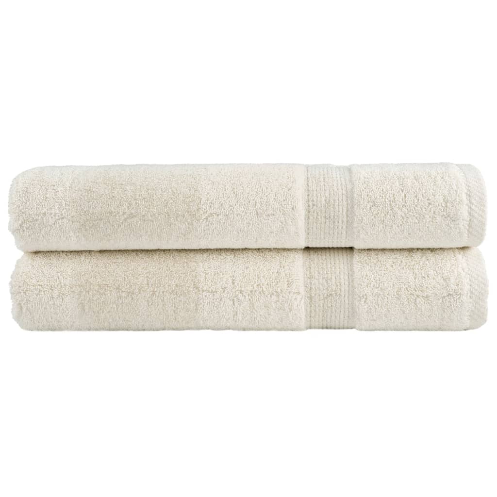 Serviettes Vidaxl Solund 2 PCS 600 g m² 100x200 cm Crème -Colored