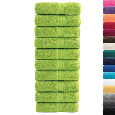 VidaXL serviettes invités solund 10 pcs 600 g m² 30x50 cm vert pomme