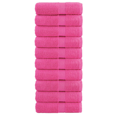 VidaXL serviettes invités solund 10 pcs 600 g m² 30x50 cm rose