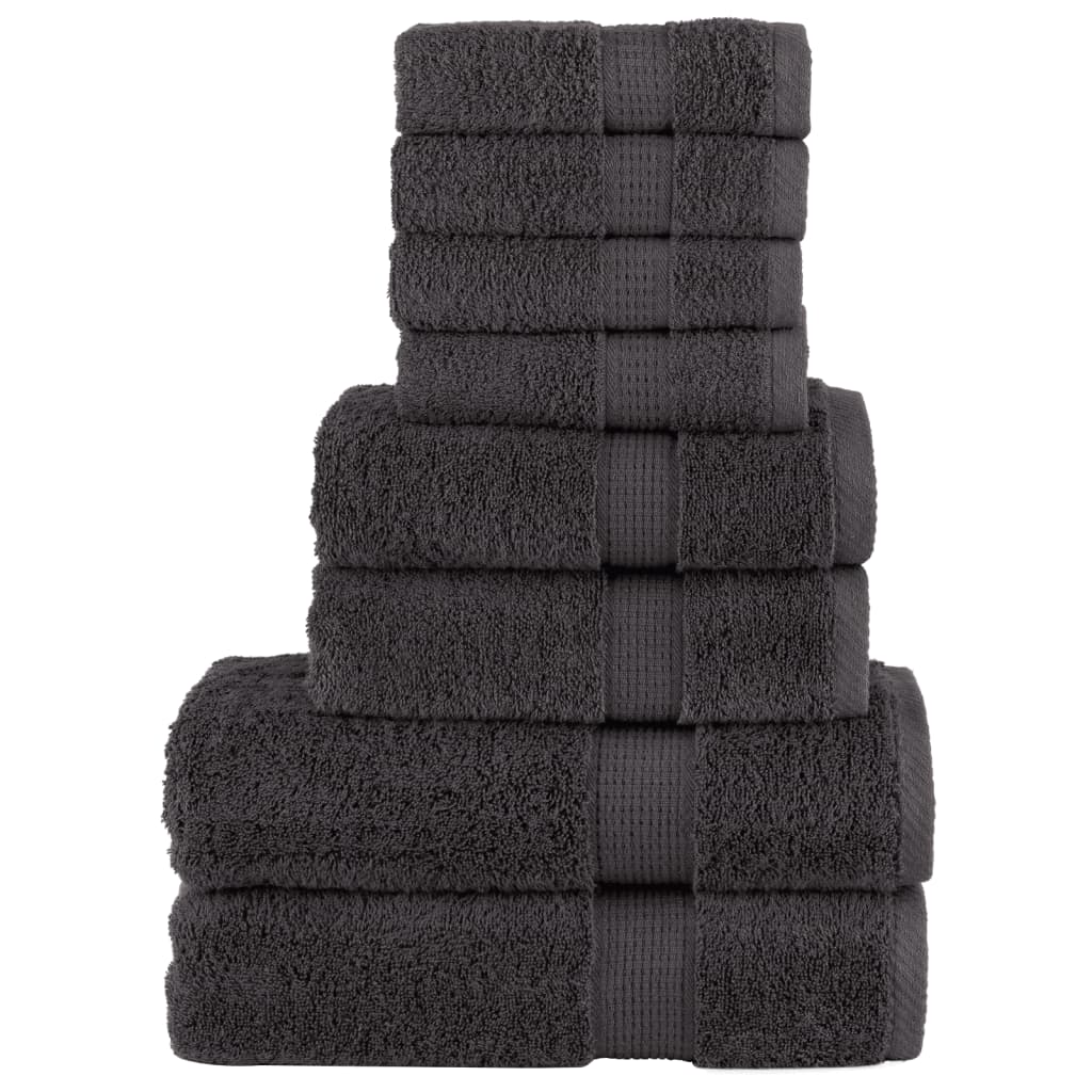 Vidaxl Set serviette à 8 pièces Solund 600 g m² de couleur anthracite