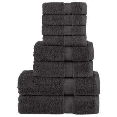 Vidaxl Set serviette à 8 pièces Solund 600 g m² de couleur anthracite