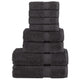 Vidaxl Set serviette à 8 pièces Solund 600 g m² de couleur anthracite