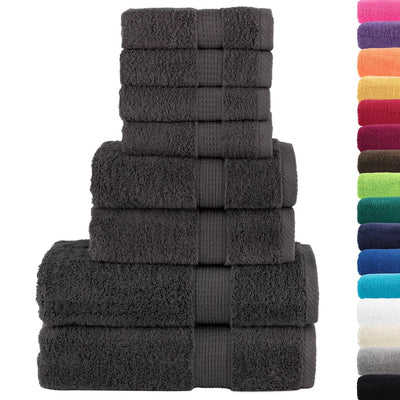Vidaxl Set serviette à 8 pièces Solund 600 g m² de couleur anthracite