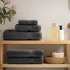 Vidaxl Set serviette à 8 pièces Solund 600 g m² de couleur anthracite