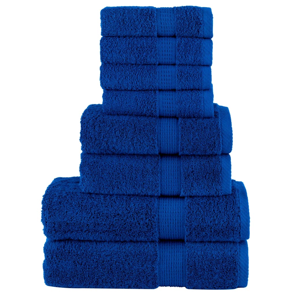Vidaxl Set serviette à 8 pièces Solund 600 g m² bleu