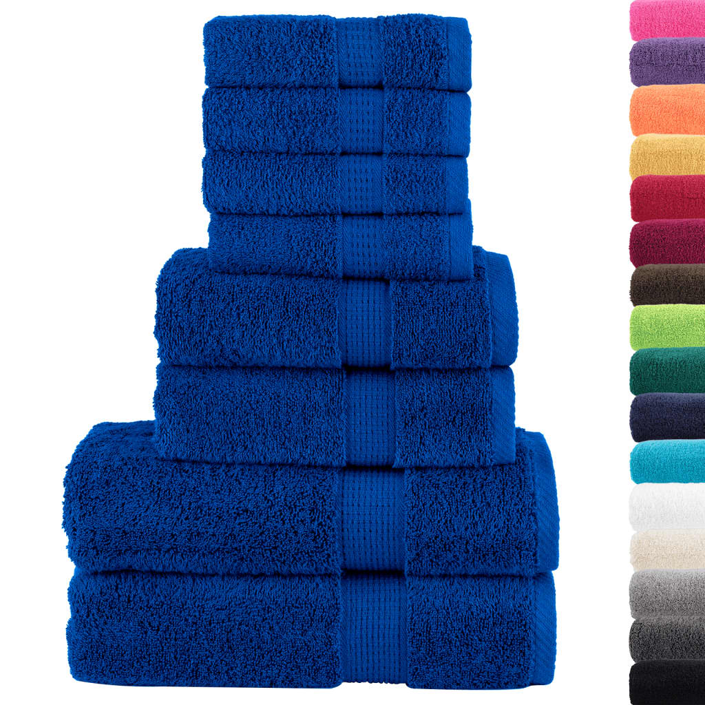 Vidaxl Set serviette à 8 pièces Solund 600 g m² bleu
