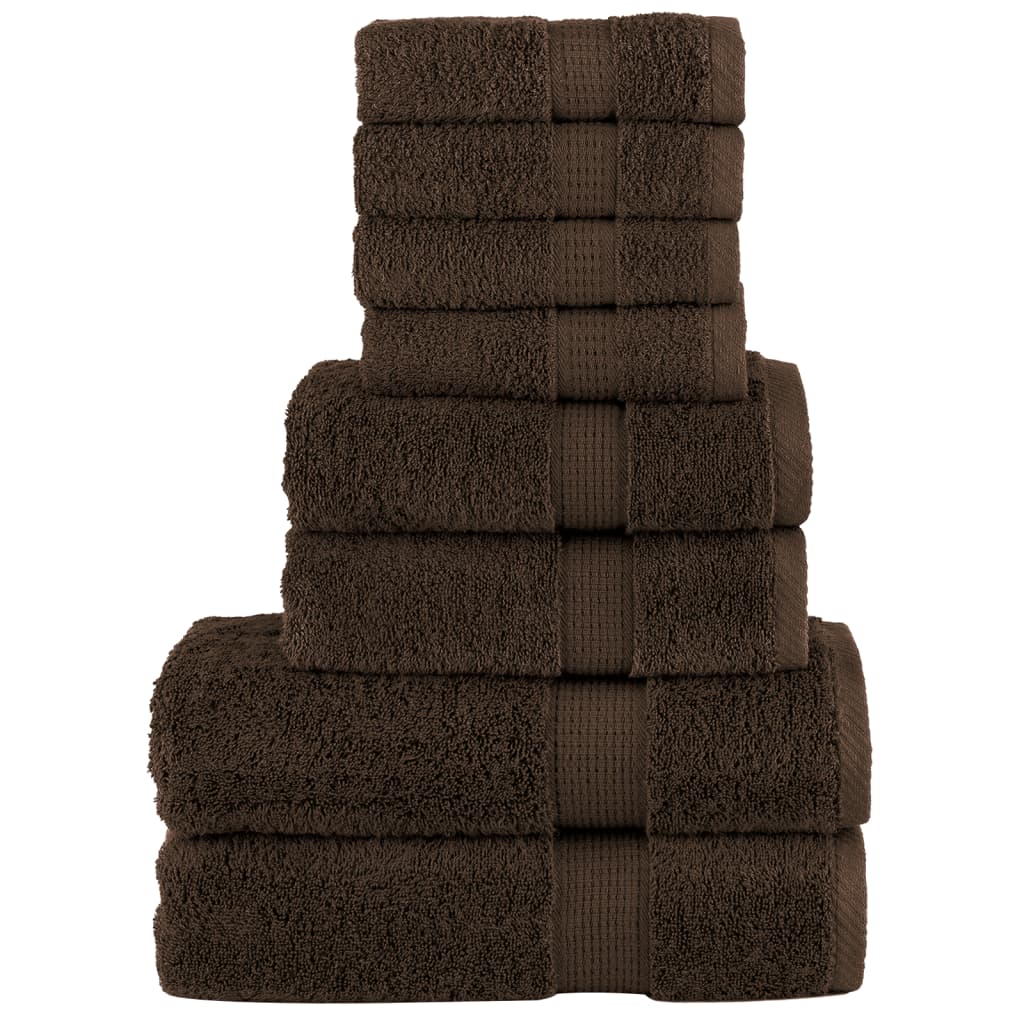 Vidaxx ensemble de serviettes 8 pièces solund 600 g m² marron