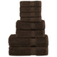 Vidaxx ensemble de serviettes 8 pièces solund 600 g m² marron