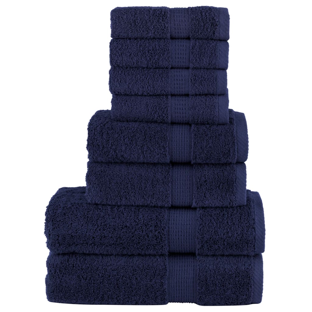 Vidaxl Set serviette à 8 pièces Solund 600 g m² bleu marine