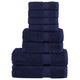 Vidaxl Set serviette à 8 pièces Solund 600 g m² bleu marine