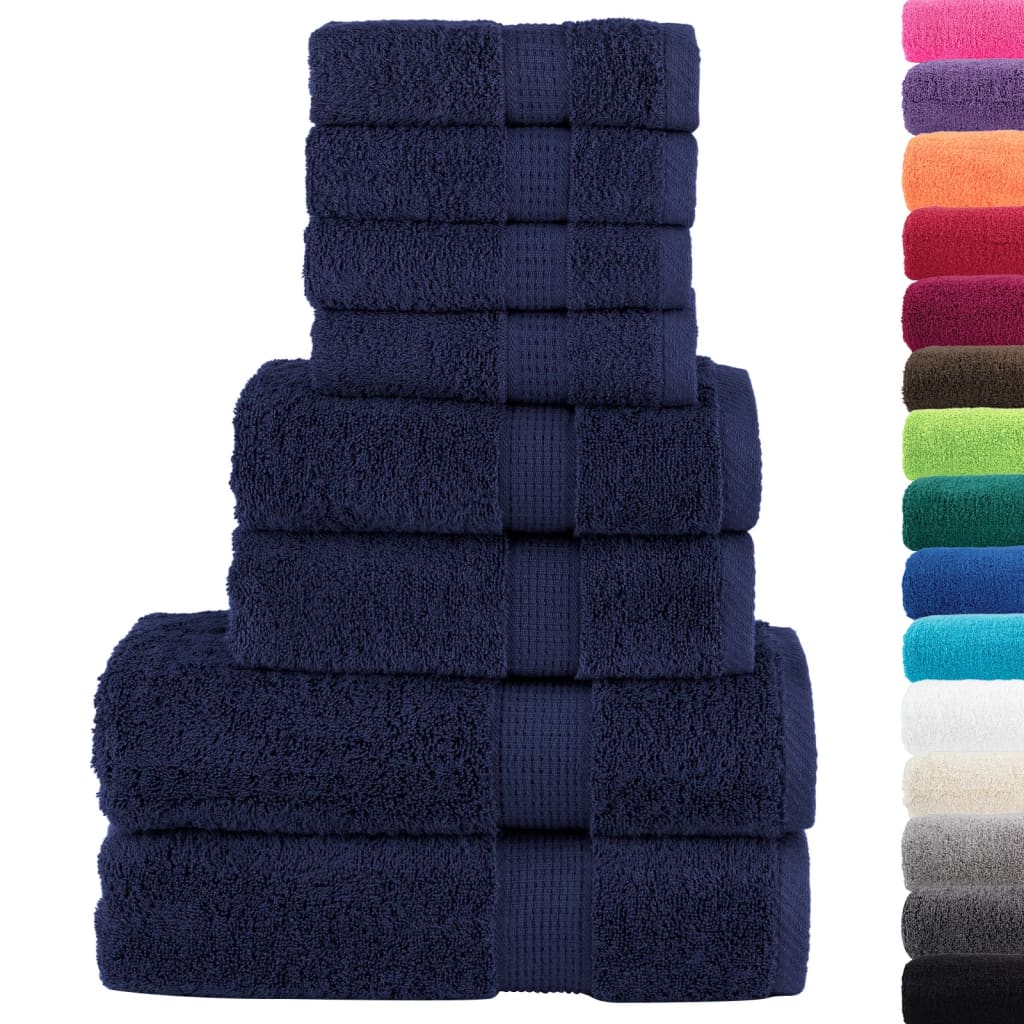 Vidaxl Set serviette à 8 pièces Solund 600 g m² bleu marine
