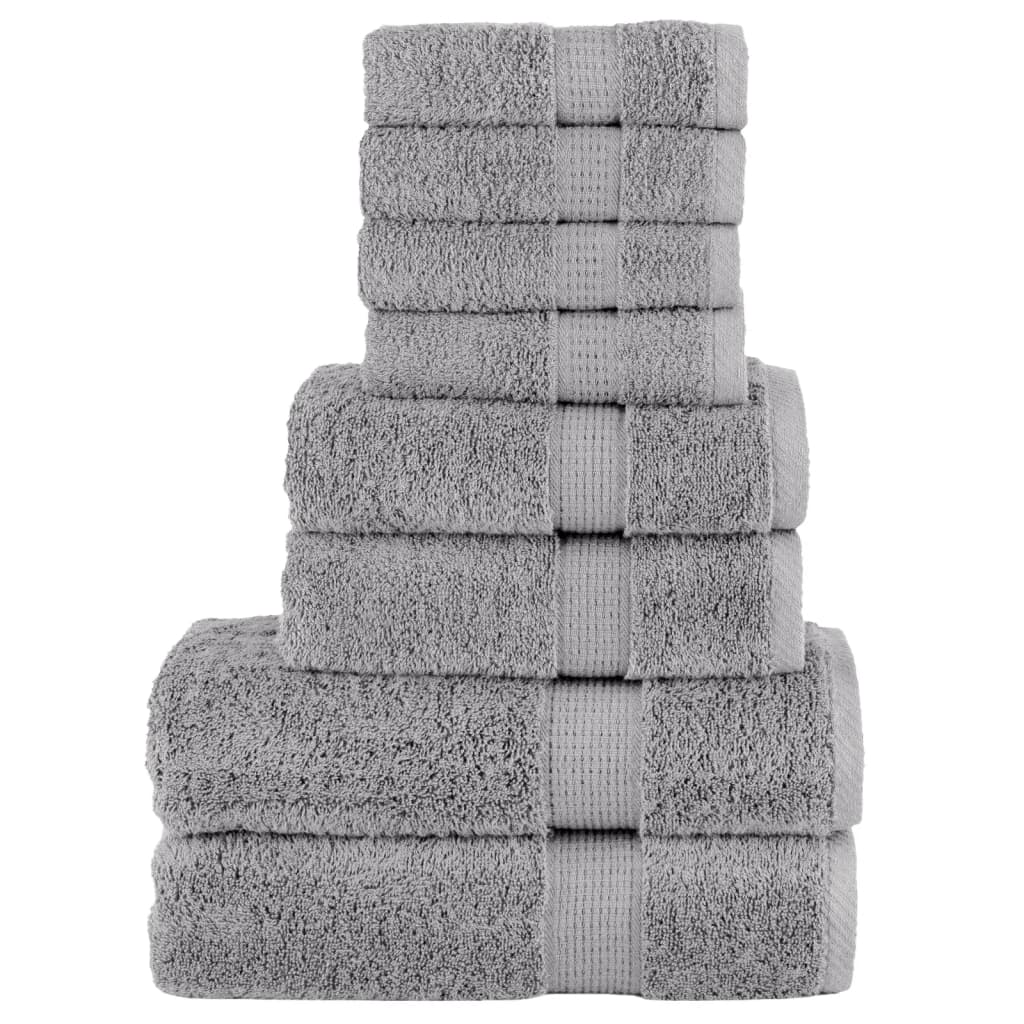 Vidaxl Set serviette à 8 pièces Solund 600 g m² gris