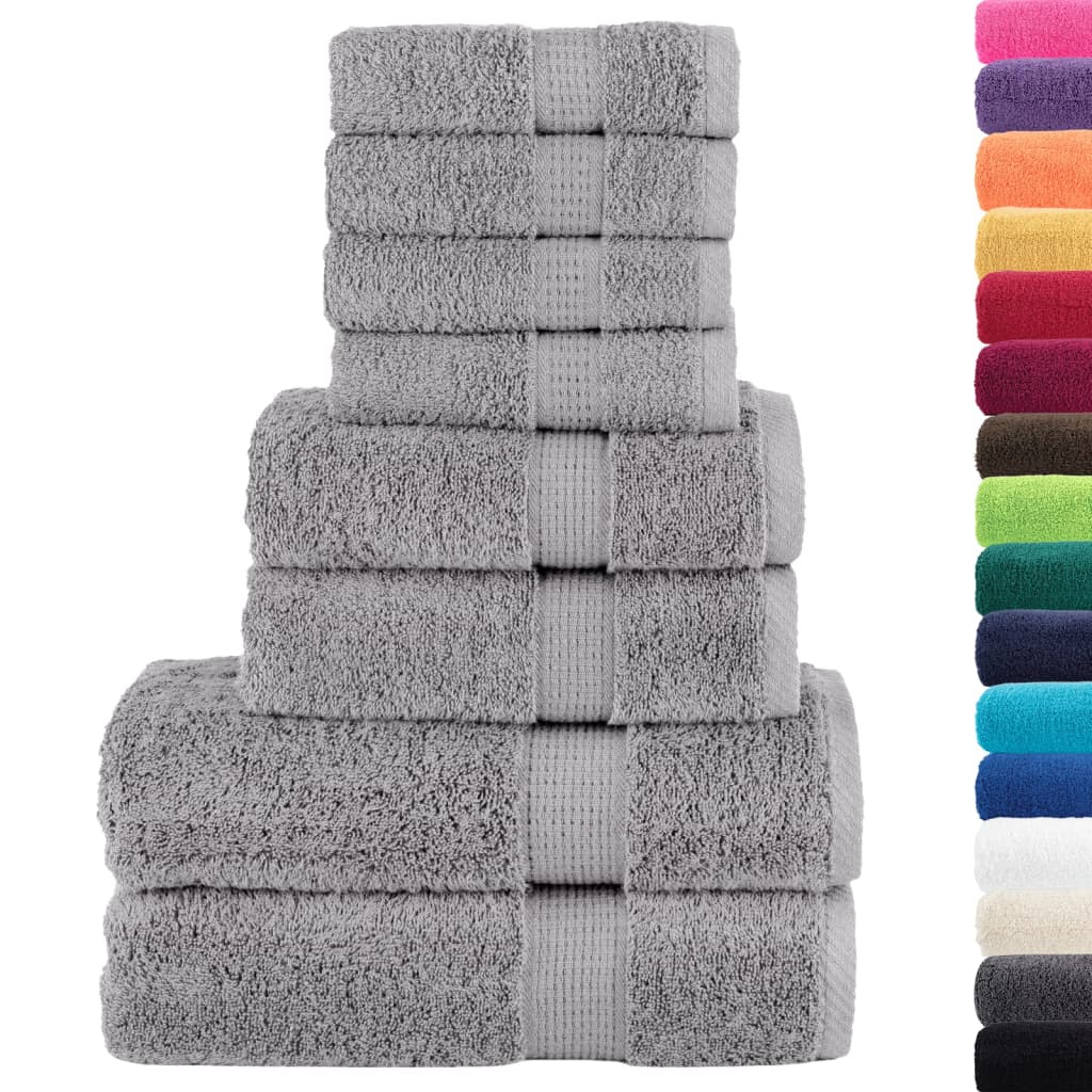 Vidaxl Set serviette à 8 pièces Solund 600 g m² gris