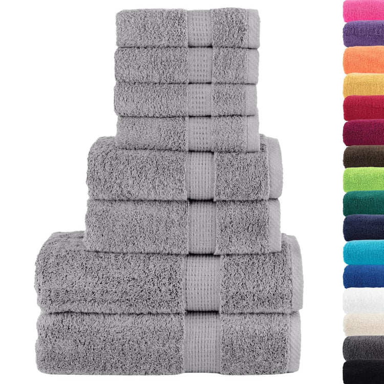 Vidaxl Set serviette à 8 pièces Solund 600 g m² gris
