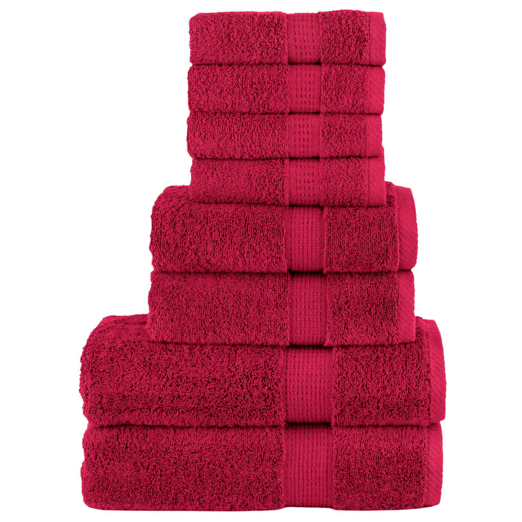 Vidaxl Set serviette à 8 pièces Solund 600 g m² rouge