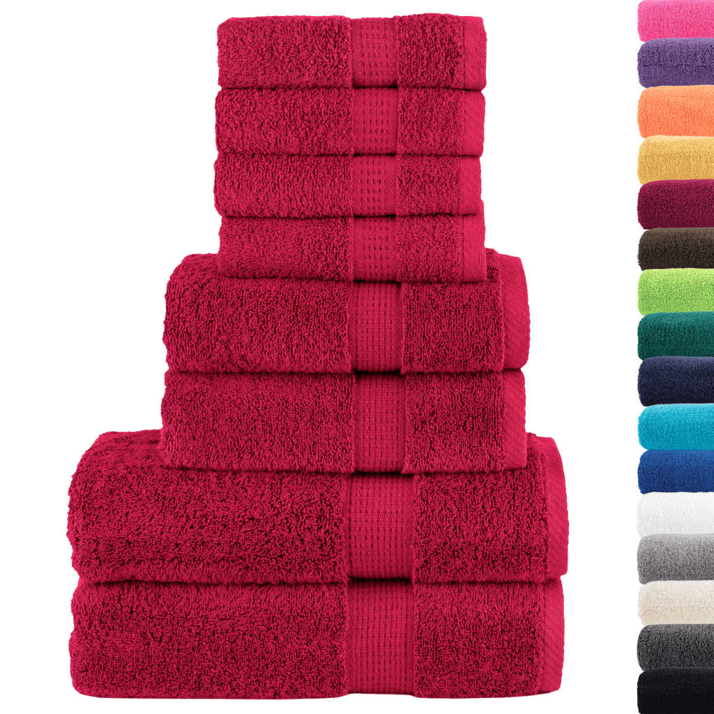 Vidaxl Set serviette à 8 pièces Solund 600 g m² rouge