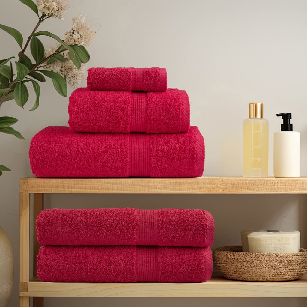 Vidaxl Set serviette à 8 pièces Solund 600 g m² rouge