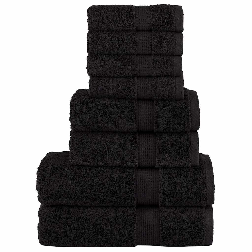 Vidaxl Set serviette à 8 pièces Solund 600 g m² noir