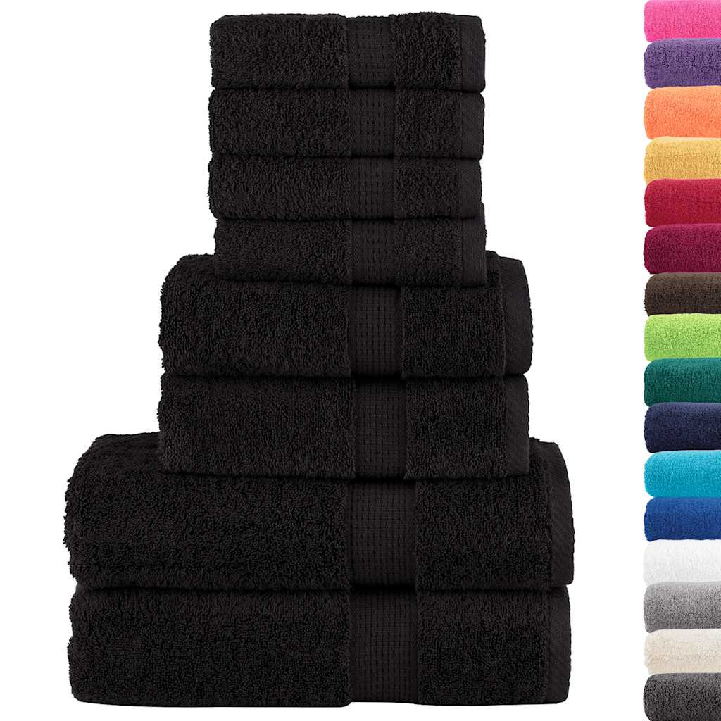 Vidaxl Set serviette à 8 pièces Solund 600 g m² noir