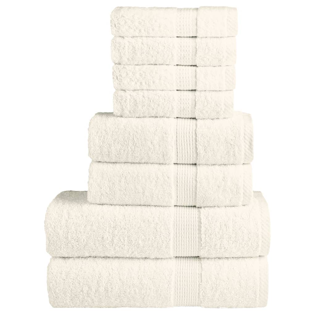 Vidaxl Set serviette à 8 pièces Solund 600 g m² de couleur crème